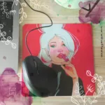 Alfombrilla de ratón con ilustración de una mujer