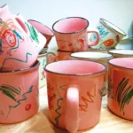 Tazas rosas con dibujos